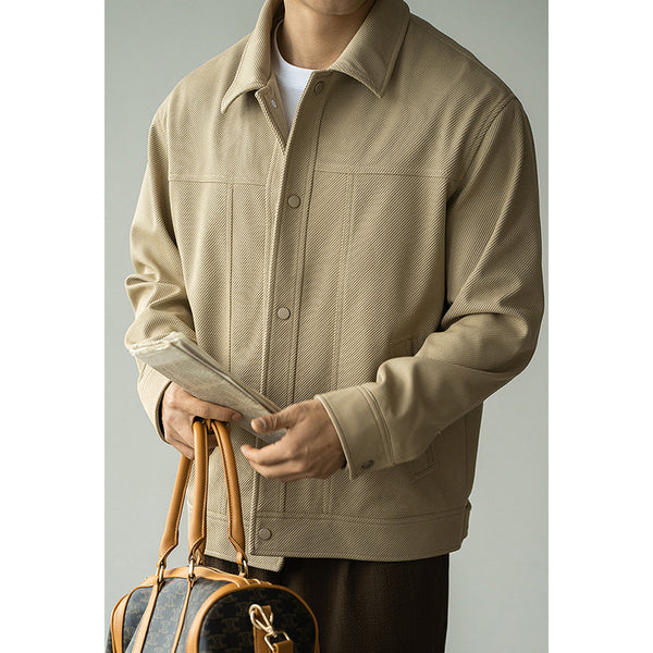 Chaqueta de Trabajo Profesional con Cuello Texturizado en Twill para Hombre