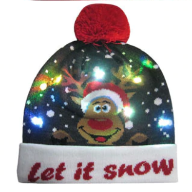 Gorro Navideño Tejido con Diseño de Reno y Muñeco de Nieve - Image 18