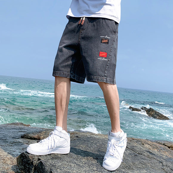 Calças Casuais Slim Fit de Cinco Pontos para Homem