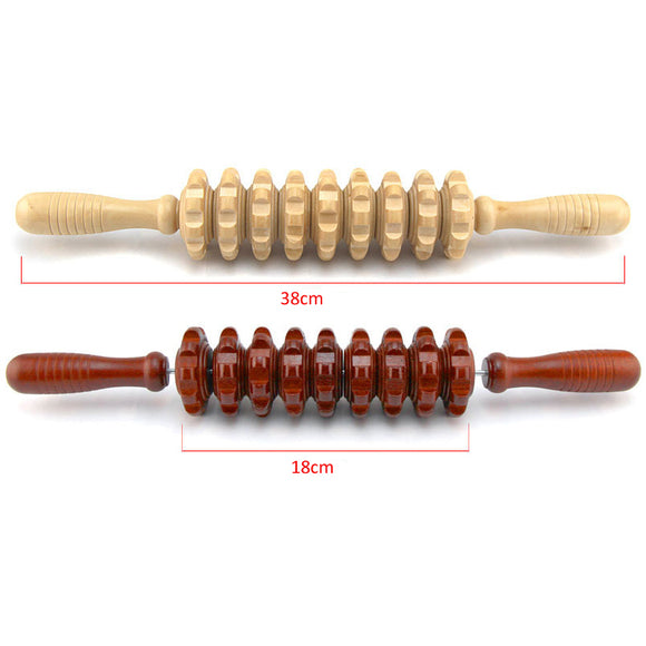 Rodillo de Masaje en Madera - Herramienta de Recuperación Muscular