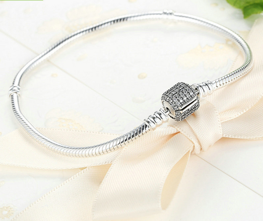 Pulsera de Plata Esterlina 925 con Diamantes Cuadrados - Image 3