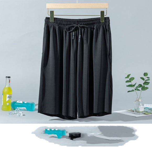 Pantalones Cortos Ice Silk para Hombre - Pijama Veraniego Transpirable de Corte Suelto