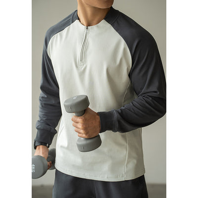 Playera Manga Larga con Cierre y Contraste de Colores para Hombre - Image 5