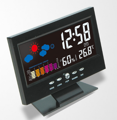Reloj de Escritorio Digital Multifunción con Pantalla Grande y Clima