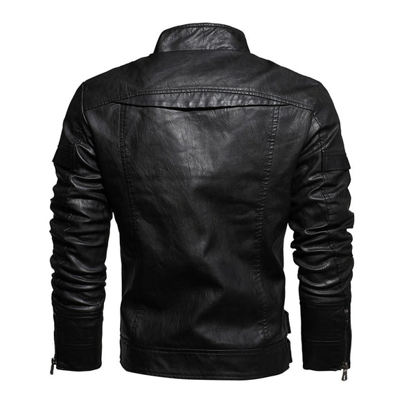 Chaqueta Retro de Cuero Sintético PU