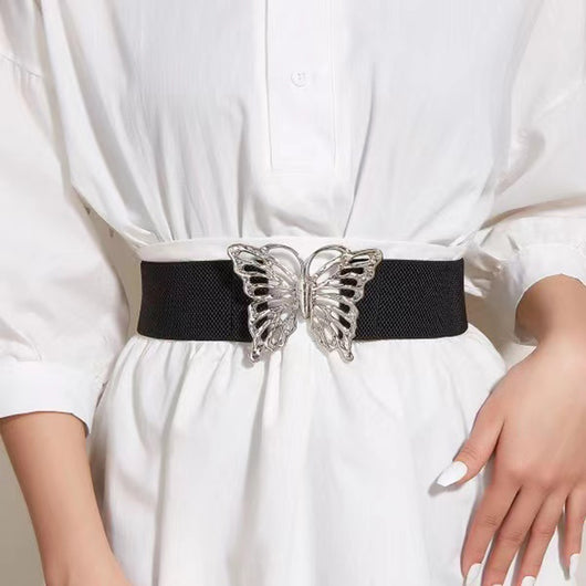 Cinturón Elástico para Mujer con Hebilla Mariposa - Accesorio Decorativo Versátil - Image 34