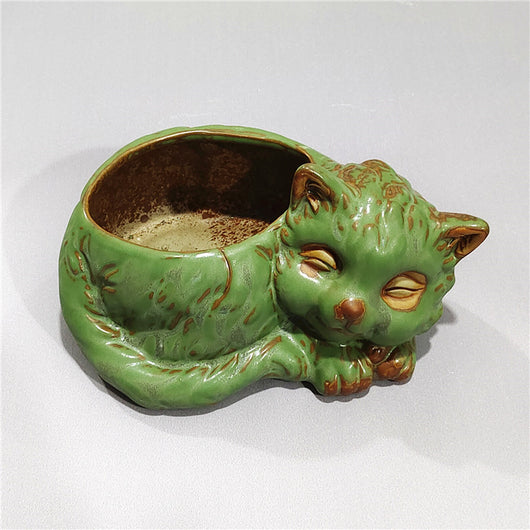 Maceta de Cerámica con Diseño de Gato Adorable para Suculentas y Flores - Image 6