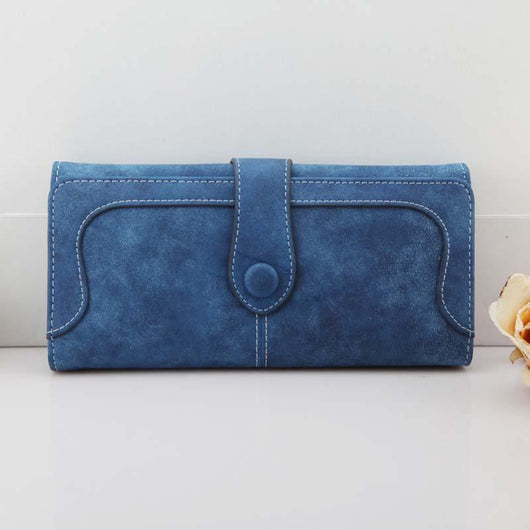 Billetera Larga Retro Coreana para Mujer con Costura Mate - Image 12