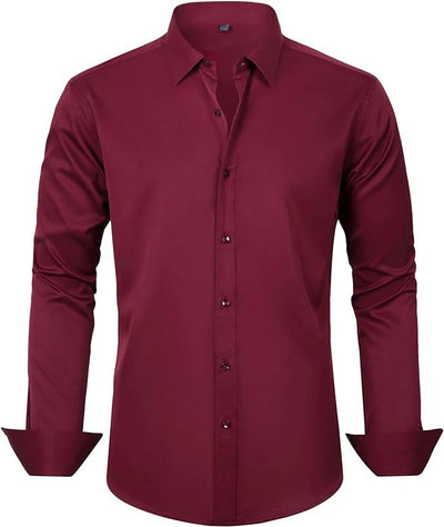 Camisa Elástica de Talla Grande para Hombre de Manga Larga - Image 22