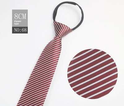 Corbata Negra Rayada Azul con Cierre Rápido - Corbata Ejecutiva Lazy Zip - Image 69