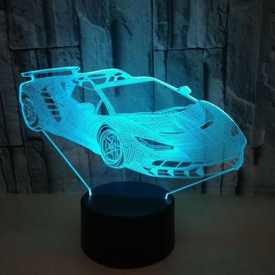 Lámpara de Mesa 3D con Diseño de Auto Deportivo en Acrílico - Image 6
