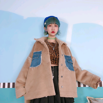Cardigan Casual de Invierno para Mujer con Detalles de Piel y Solapa Denim - Image 15