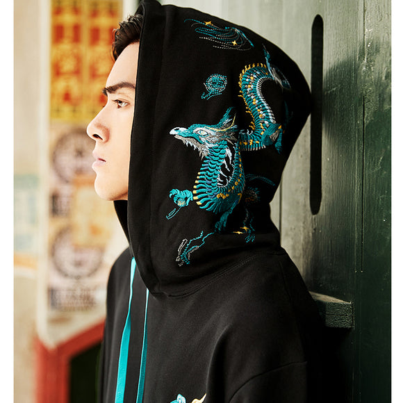 Sudadera con Capucha Bordada Estilo Otoño para Parejas