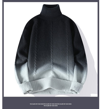 Suéter Tejido Cuello Alto con Degradado de Color para Hombre - Image 8