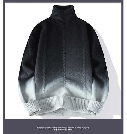 Suéter Tejido Cuello Alto con Degradado de Color para Hombre - Image 8