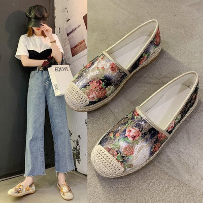 Zapatos Estilo Pescador con Estampado de Hierba para Mujer - Suela Plana - Image 4