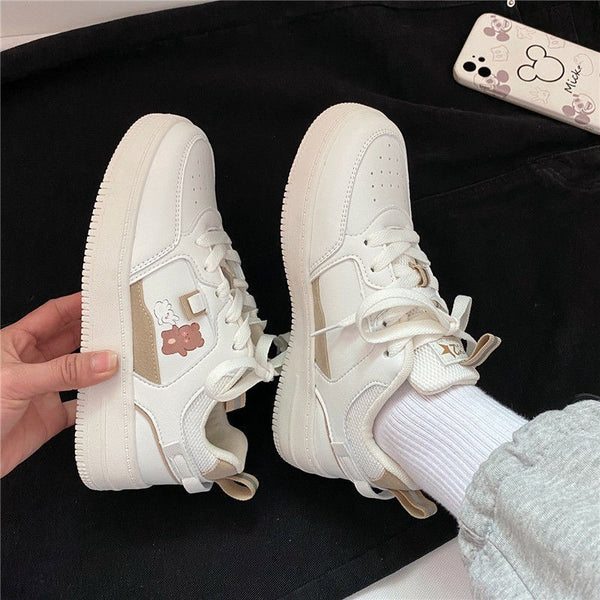Tenis Blanco Kawaii Estilo Japonés con Suela Gruesa
