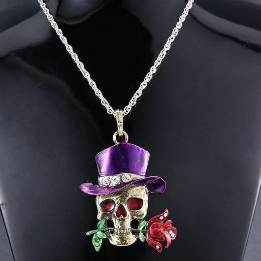Collar de Calavera Vintage Engastado en Diamantes - Image 4