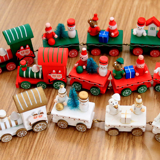 Set de 4 Trenes de Madera Miniatura para Niños - Image 3