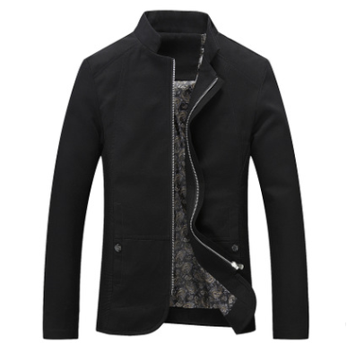 Chaqueta de Algodón Lavado con Cuello Mao para Hombre - Image 4