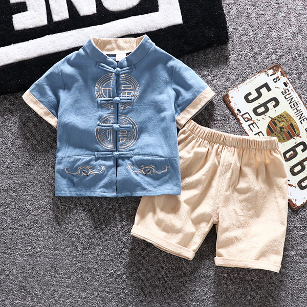 Traje Tang Infantil Estilo Chino con Cierre de Disco