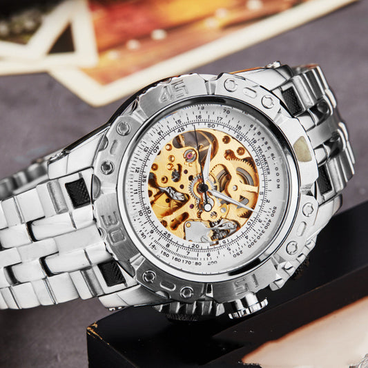 Reloj Mecánico de Acero Hueco con Pulsera de Acero Sólido - Image 2