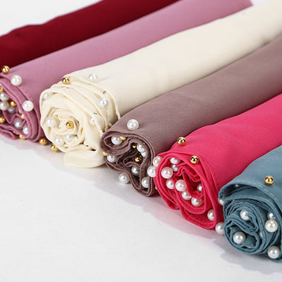 Pañuelo Hijab de Gasa Perla con Brillo - Image 4