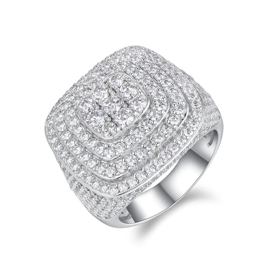 Anillo The Legendary King - Conjunto de Anillo de Bodas para Hombre con Moissanita Premium, Plata S925 y Baño de Platino - Image 2