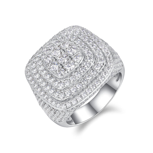 Anillo The Legendary King - Conjunto de Anillo de Bodas para Hombre con Moissanita Premium, Plata S925 y Baño de Platino - Image 2