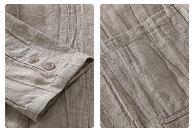 Camisa Suelta de Lino para Hombre - Diseño Minimalista y Versátil - Image 15