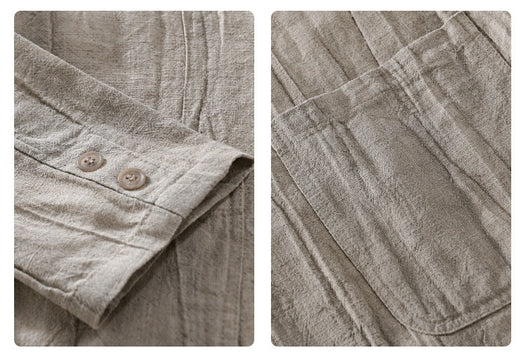 Camisa Suelta de Lino para Hombre - Diseño Minimalista y Versátil - Image 15