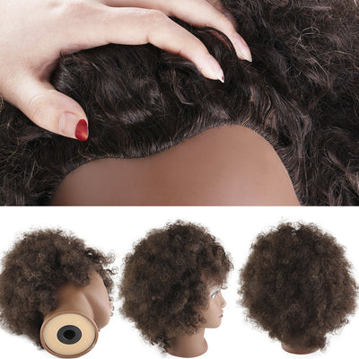 Cabeza Maniquí de Cabello Humano Real Negro - Image 10