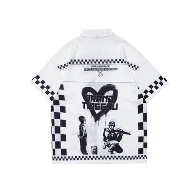 Camisa Manga Corta Cuadros Retro para Hombre - Image 10