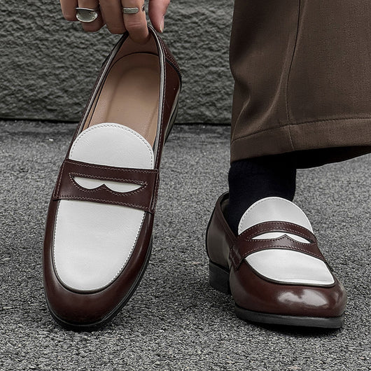 Zapatos Casuales de Cuero para Hombre - Diseño Versátil sin Cordones - Image 4