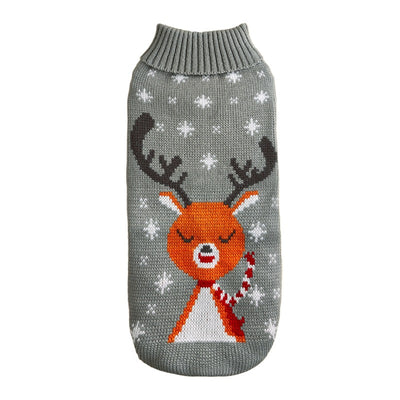 Suéter Navideño Tejido para Mascotas con Diseño de Reno - Image 17