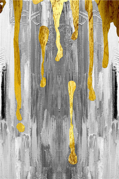 Cuadro Abstracto Lienzo Gris Dorado Nórdico - Pintura al Óleo - Image 12