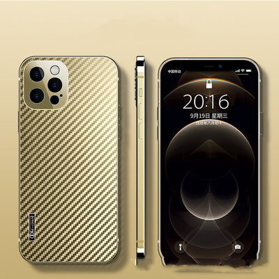 Funda para Celular de Acero Inoxidable con Patrón Fibra de Carbono - Ultradelgada y Resistente - Image 9