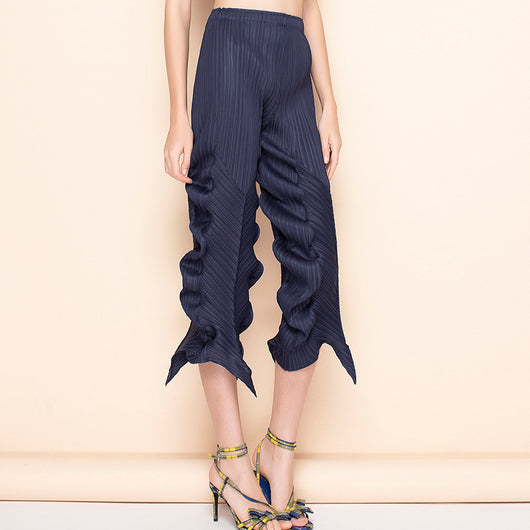 Pantalones Holgados Elásticos Plisados para Mujer - Comodidad Versátil Primavera, Verano y Otoño - Image 9