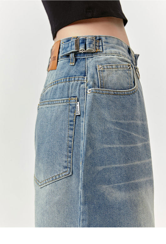 Pantalones Vaqueros Cropped Retro Americano con Patrón Barba de Gato Delavado - Image 13
