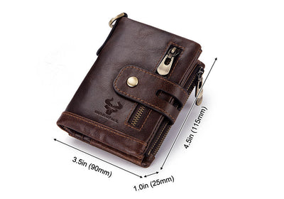 Billetera Retro de Cuero para Hombre con Múltiples Tarjetas y Protección RFID - Image 3