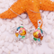 Aretes de Tortuga Coloridos con Efecto Goteo - Diseño Delicado y Brillante