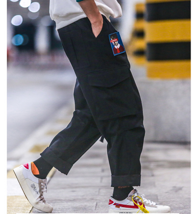 Pantalones Harem Overol Harajuku Hip Hop Hombre - Estilo Urbano Suelto - Image 7