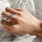 Anillo de Diamante Simulado Moissanita con Diseño Cuadrado