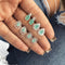 4 pares de brincos boho de cristal de safira glamourosos Banhado a prata E0390