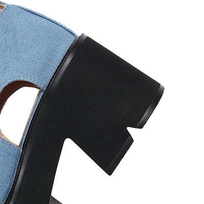 Sandalias Denim para Mujer con Cordones Delanteros y Punta Abierta - Image 12