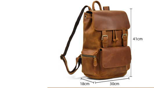 Mochila Retro Unisex de Cuero Crazy Horse - Estilo Vintage Duradero - Image 5