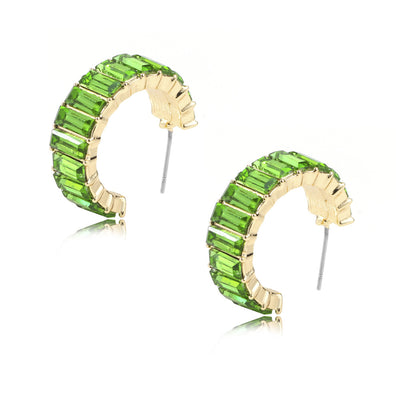 Aretes en Forma de C con Cristales Multicolores - Image 36