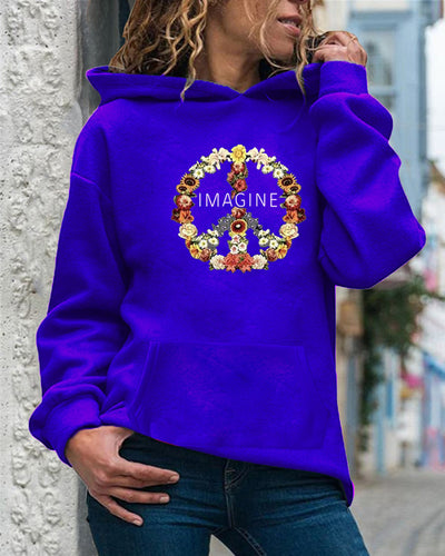 Sudadera con Capucha y Cordón Ajustable de Manga Larga para Mujer - Image 13
