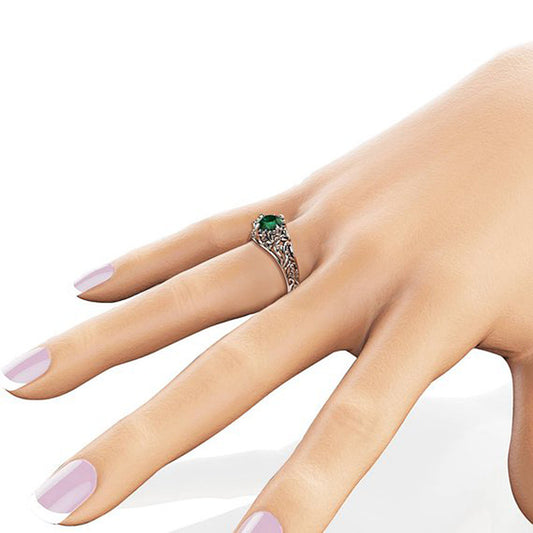 Anillo de Dama con Circonita Esmeralda - Image 2