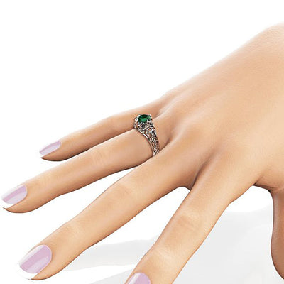 Anillo de Dama con Circonita Esmeralda - Image 2